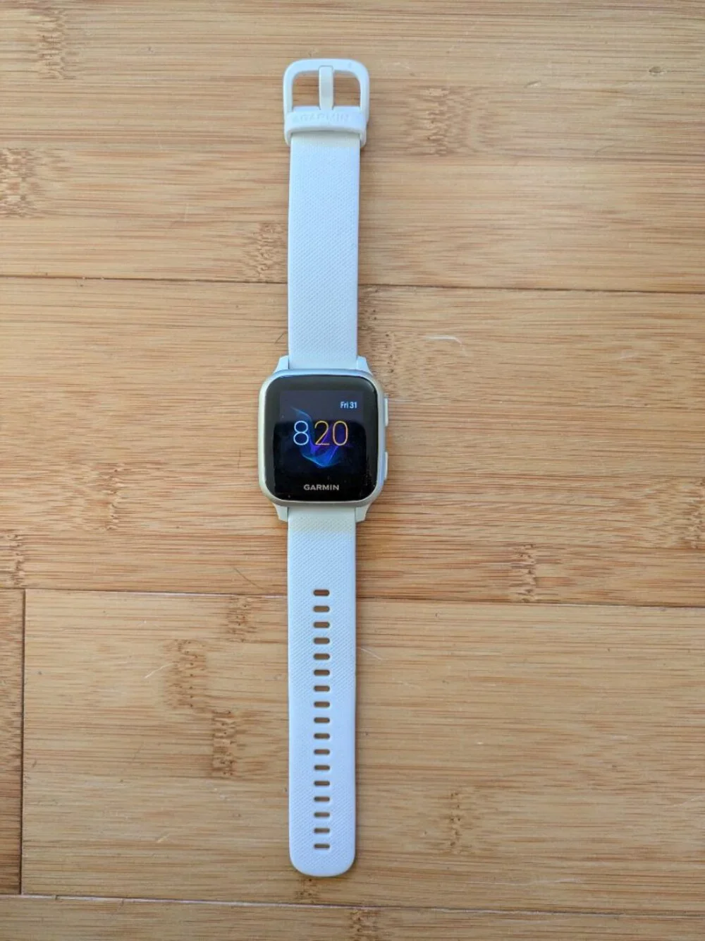 Garmin Venu Square watch. white with white Silicone Band